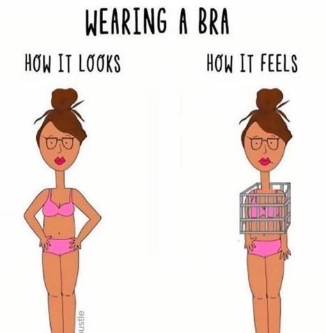 That's right!! How it feels wearing a bra, described the best! 1