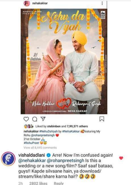 Is this Neha and Rohan's new song poster or their wedding announcement? 2