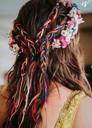 Colourful braiding hairdo perfect for beach weddings - 1