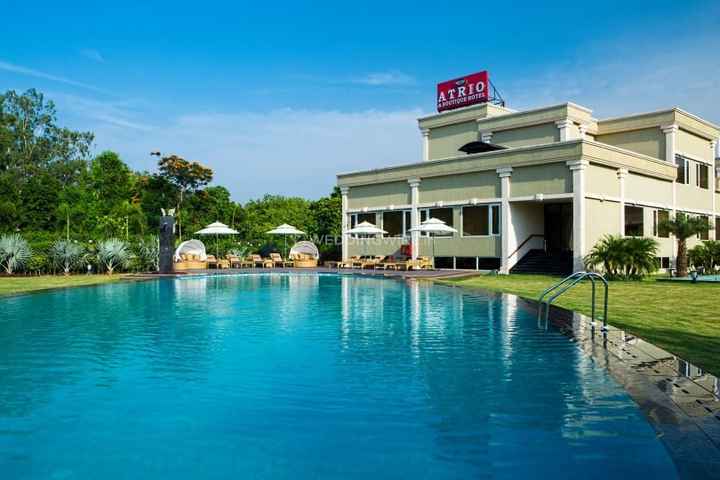 The pool side is LIT