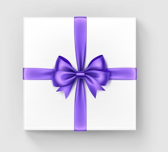 Purple bow for gift packaging 1