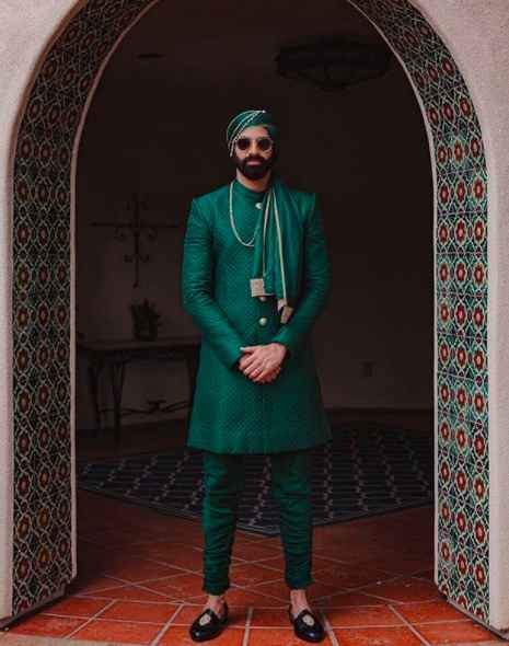 How is this green sherwani? - 1