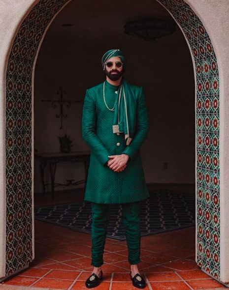 How is this green sherwani? - 1