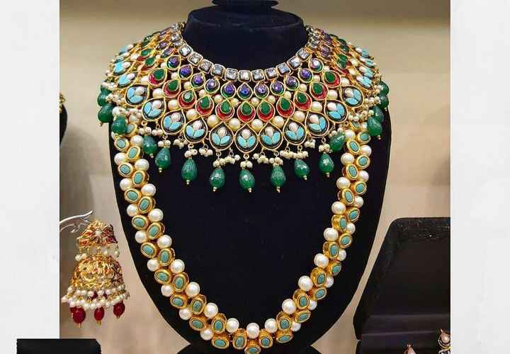 Colourful necklace on haldi? - 1