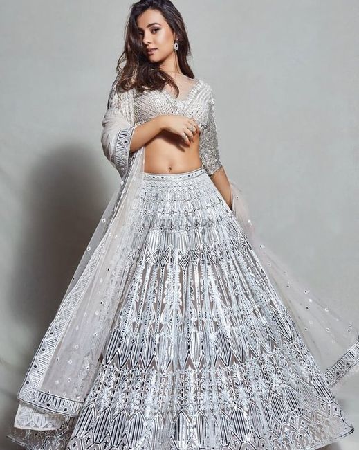 How about wearing a silver lehenga on wedding? - 1