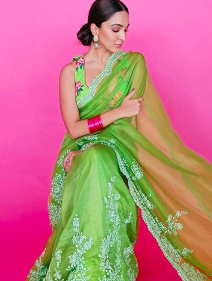 i have never seen one such green saree ever! 1