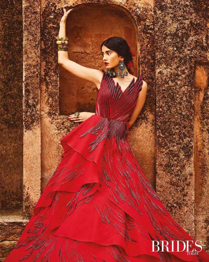 This cascading red gown is Gorggg!! - 1