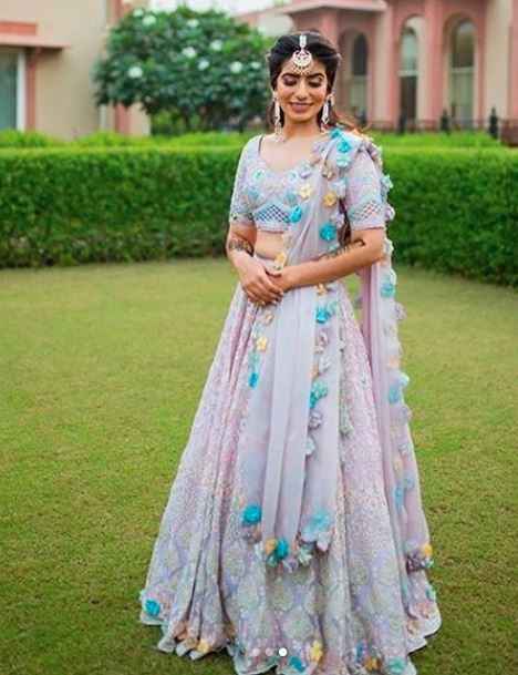 How's this not so conventional Lehenga colour looking guys? - 1