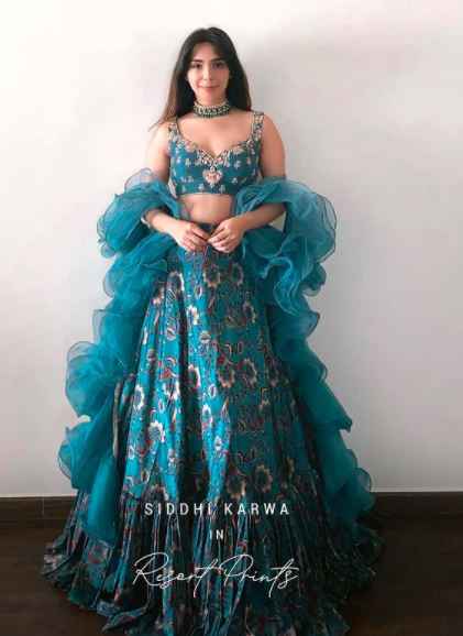 Take a look at this Kalki Fashion Blue Lehenga😍 - 1