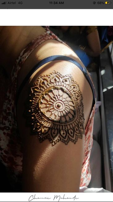 How cool is getting a mehendi tattoo done near shoulders like this - 1