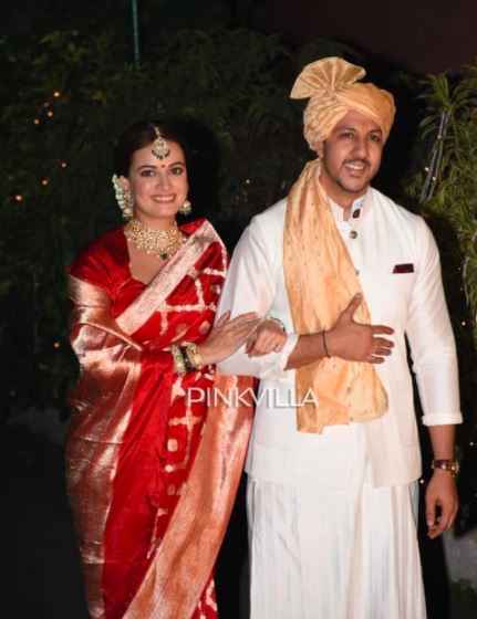 The newly married Dia Mirza, the most gorgeous actress looks even more gorgeous in her red saree😍 - 