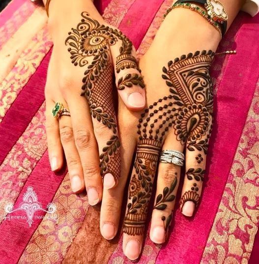 Sucha pretty, non-time comsuming mehendi design it is 1