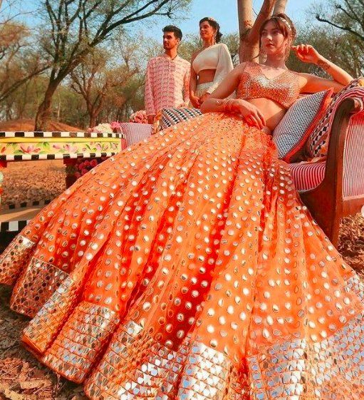 This lehenga looks perfect for day wedding functions 1