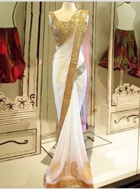 Any saree suggestions in white and gold? - 2