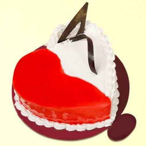 Strawberry Vanilla Heart Shape Cake