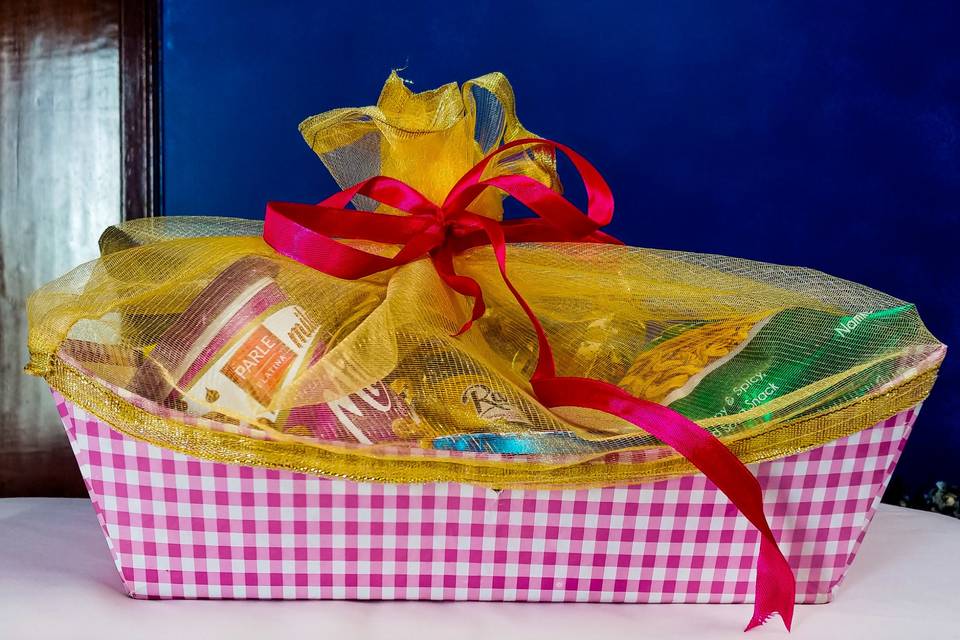 Pink gift basket