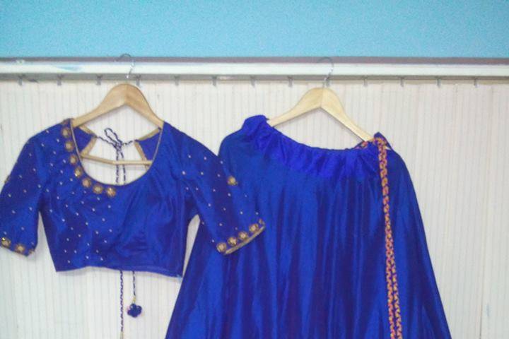 Silk half saree in blue