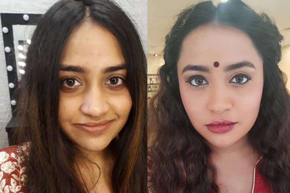 Before and after makeup