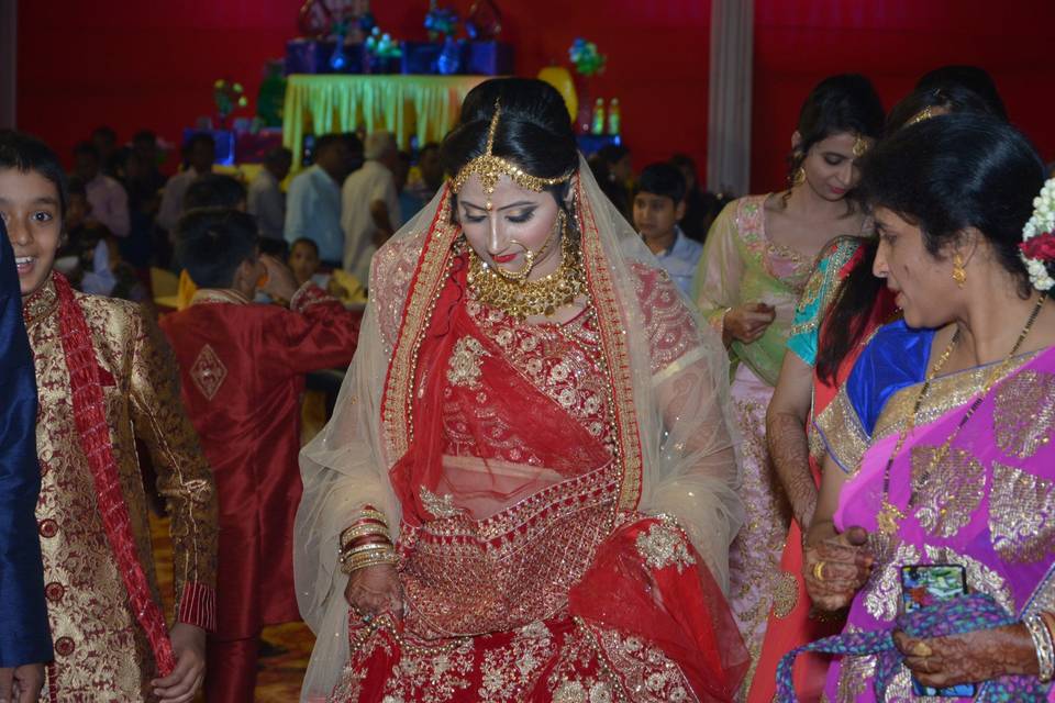 Bride to wedding stage
