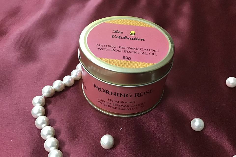 Candle with Rose essential oil