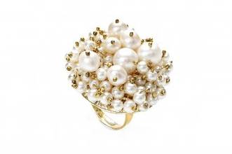 Pearl cluster cocktail ring