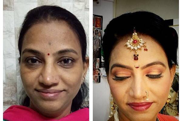 Before and after makeup