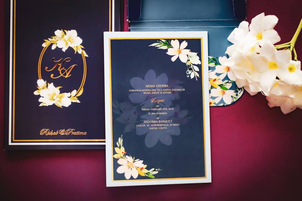 Floral themed invite