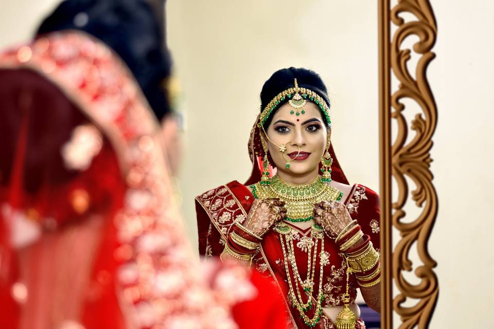 Bride getting ready