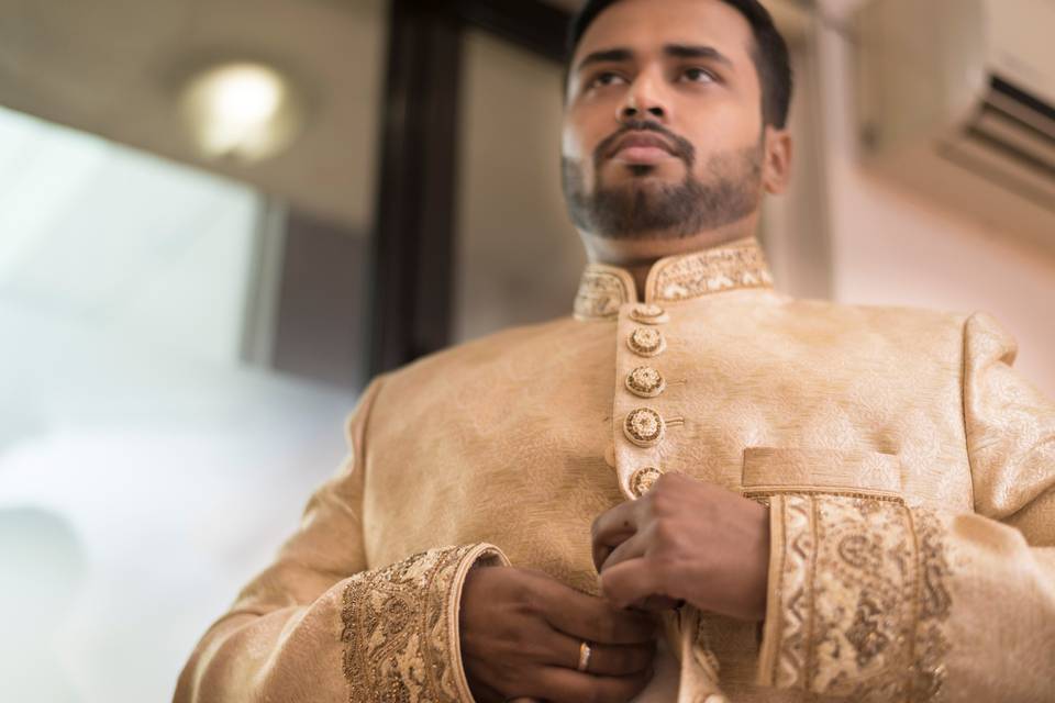 Groom Getting Ready