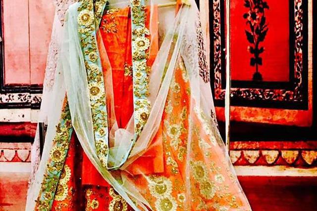 Elegant Pink Color Net Base With Zari Work Wedding Wear Lehenga Choli