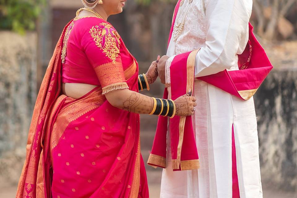 Couple on wedding day