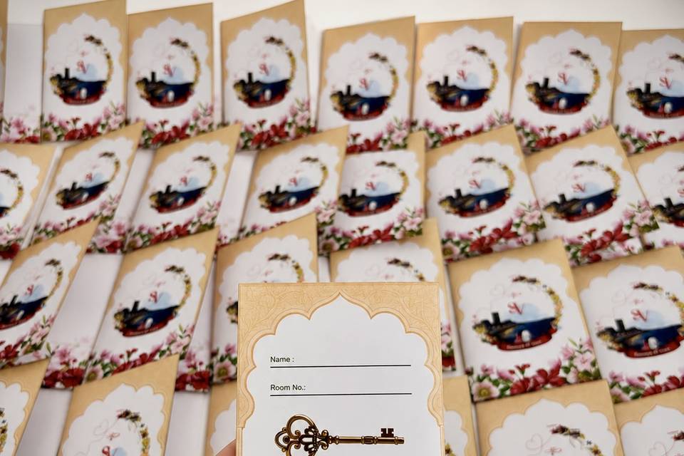 Wedding key jacket stationery