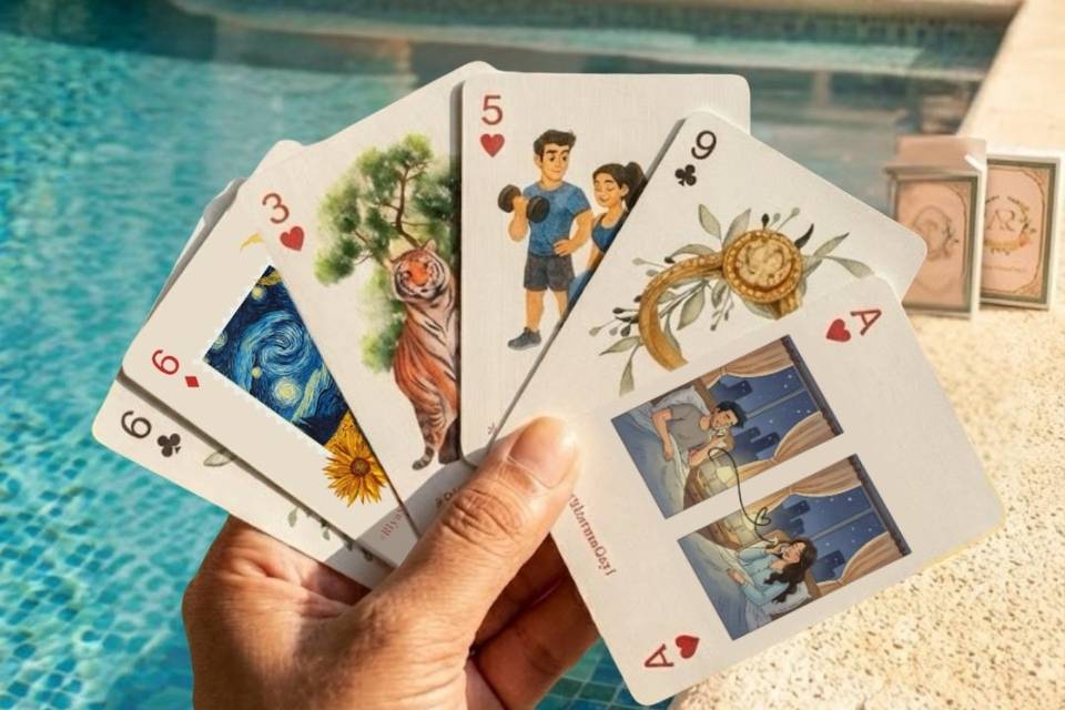 Playing cards with custom illu