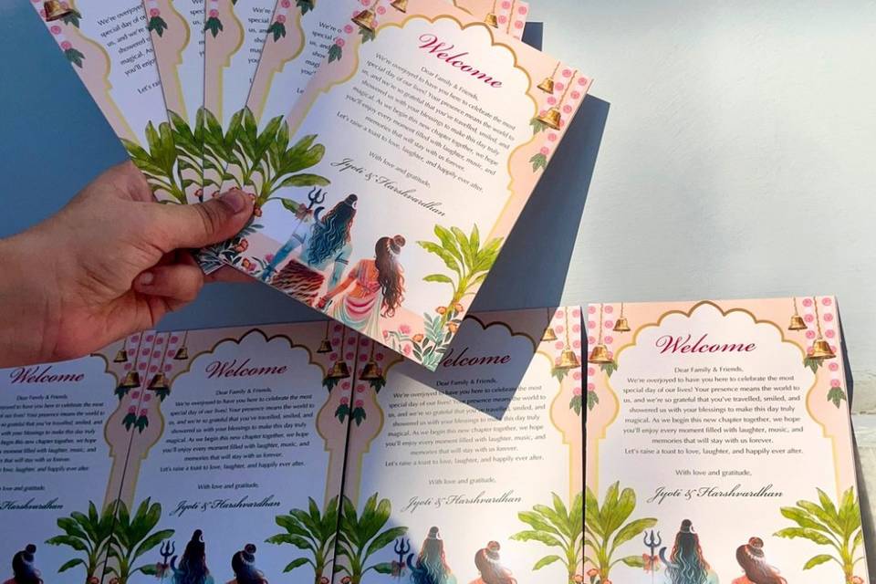 Welcome cards for wedding