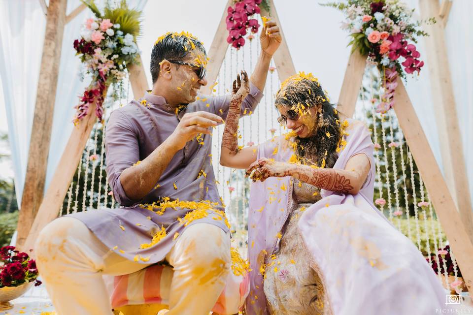 Haldi Petal Shower