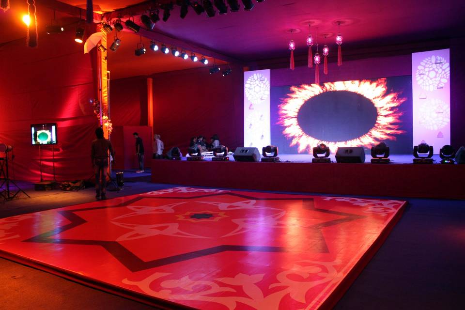 LED Setup and dance floor