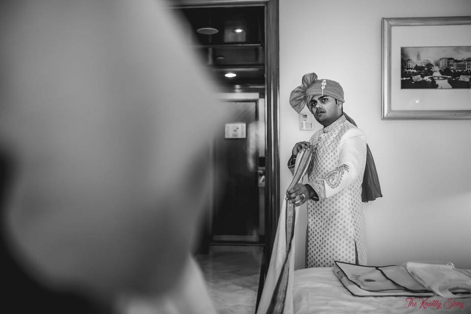 Groom Getting Ready