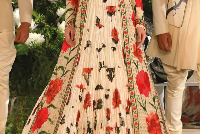 Buy Ivory Chanderi Silk Lining Cotton Embroidered Bridal Lehenga Set For  Women by Rohit Bal Online at Aza Fashions.