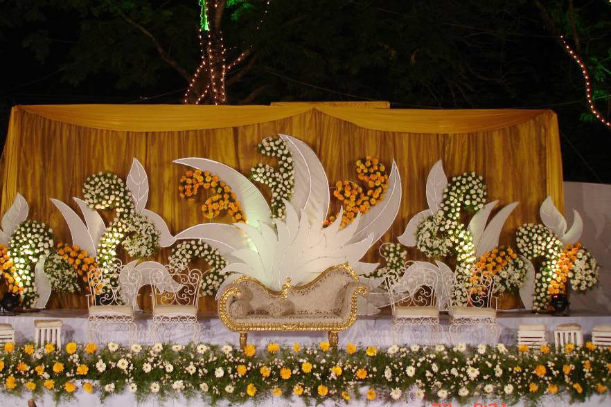 Classy white stage decoration
