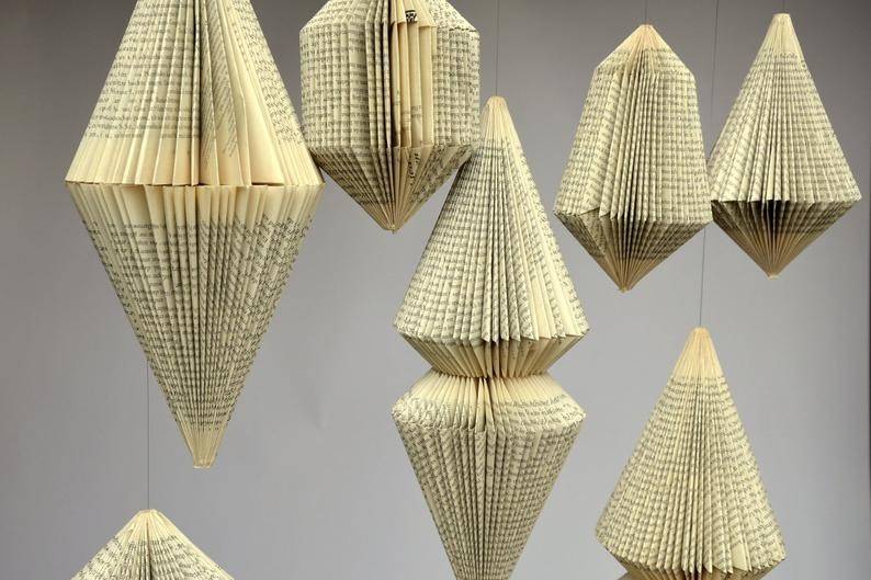 Book folding hanging art work