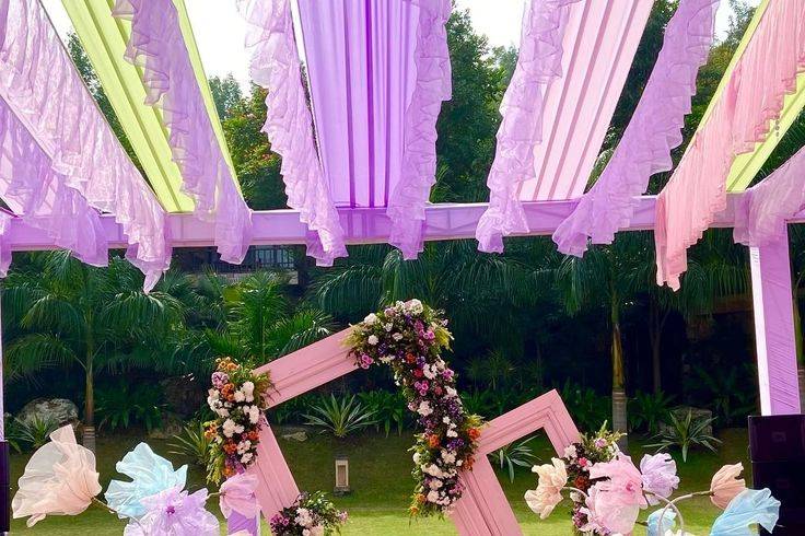 Purple Haldi Decor