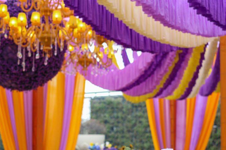 Purple Haldi Decor