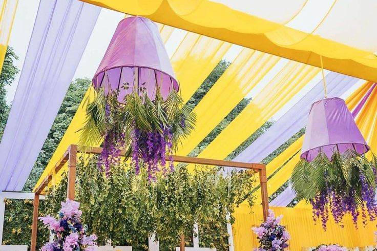 Purple Haldi Decor
