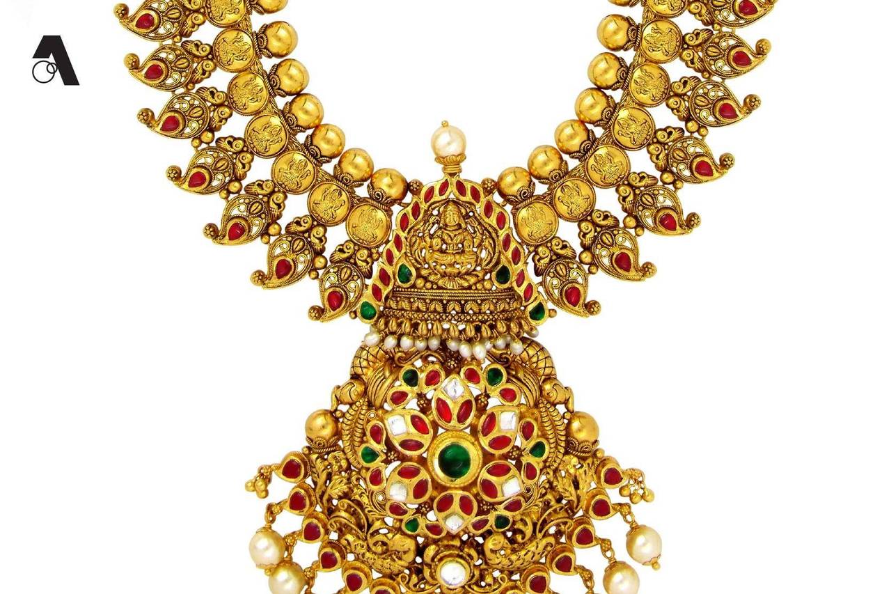 Abharan gold necklace designs with deals price