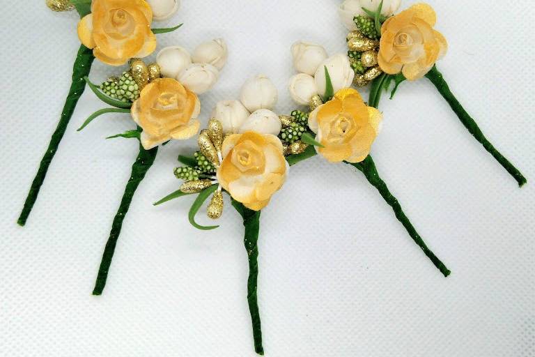 Yellow Rose Brooches