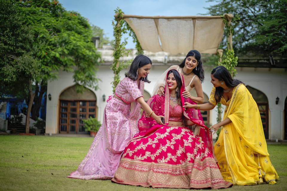 Bride with friends