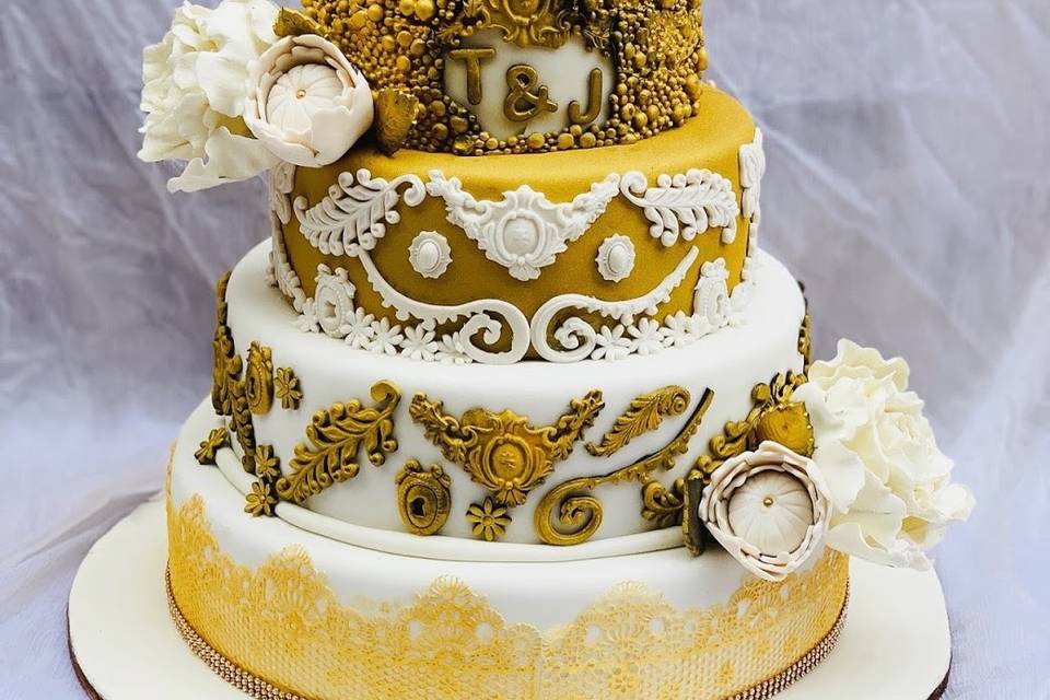 Gold Anniversary Cake