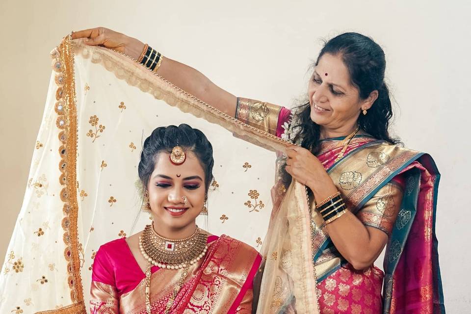 Bride getting ready