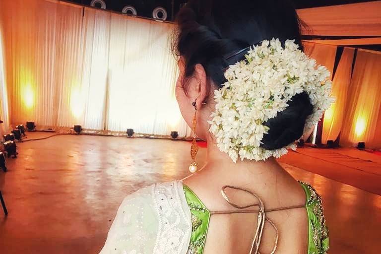 South Indian bun with flowers