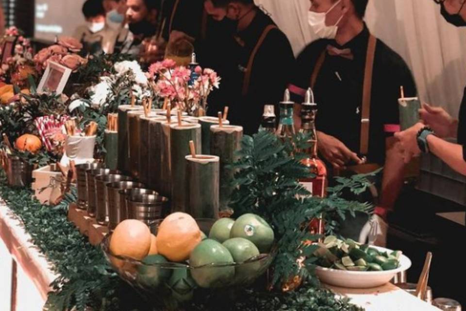 Wedding cocktail bar setup